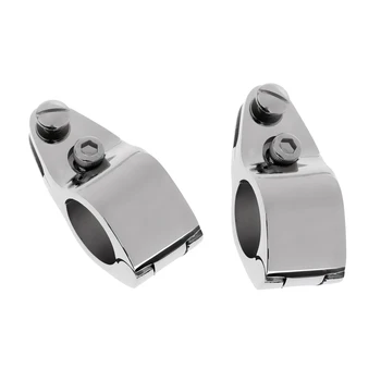 

2 Pack 316 Stainless Boat Bimini Top Hinge Rail Clamp with Locking Screw 1 inch 25mm, Marine Hardware