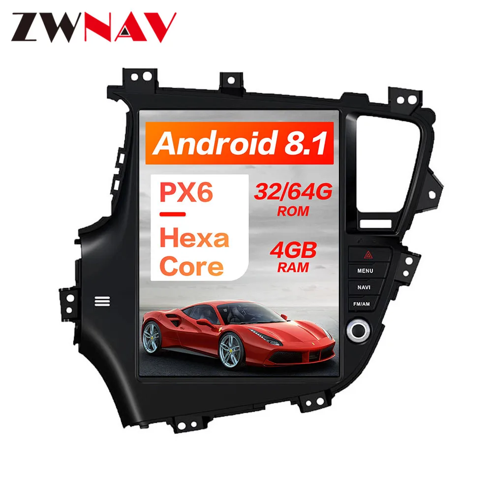 Top Tesla style Android8 Car GPS Navigation car No DVD Player For KIA Optima/KIA K5 2010-2013 car stereo unit auto Multimedia player 0
