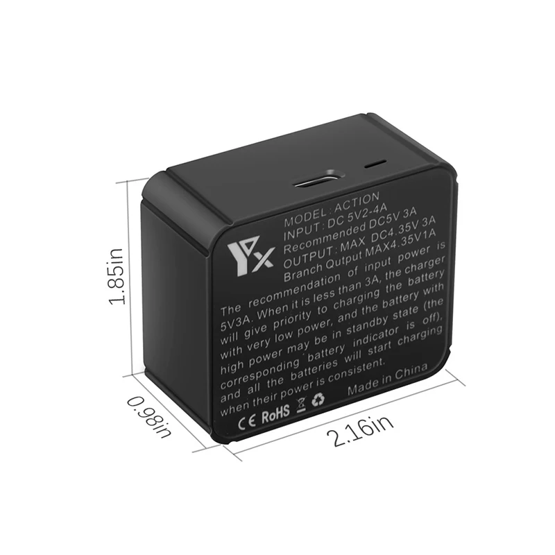 Description Picture 5 of item3 in 1 Lithium Battery Charger Box For DJI Osmo Action Sports Camera Accessories USB Charger Box Smart Fast Type-c Charging Port