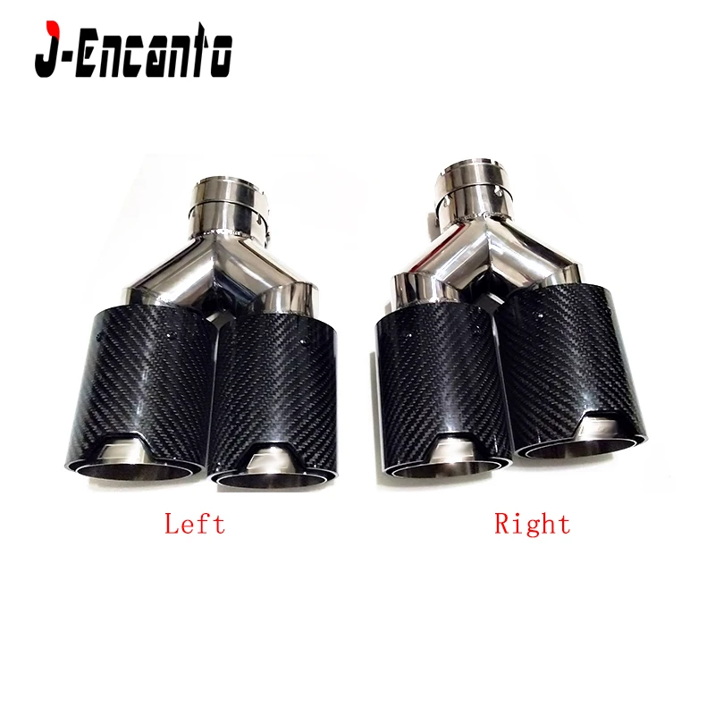 2PCS Left and Right TOP quality Car Carbon Fiber Exhaust TWIN End Tips for BMW 60mm inlet 93 oulet M performance Dual Pipes 2PCS Left and Right TOP quality Car Carbon Fiber Exhaust TWIN End Tips for BMW 60mm inlet 93 oulet M performance Dual Pipes