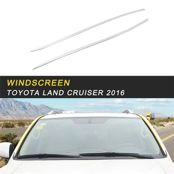 

Car Styling Front Windshield Chrome Cover Frame Trim Sticker Exterior Accessories for Toyota Land Cruiser 200 2016-2018