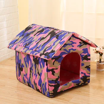 

Pet Cat Cave House Home Shape Soft Winter Warm Kennel Nest Foldable Cat Kitten Sleeping Beds for Small Medium Dogs Products