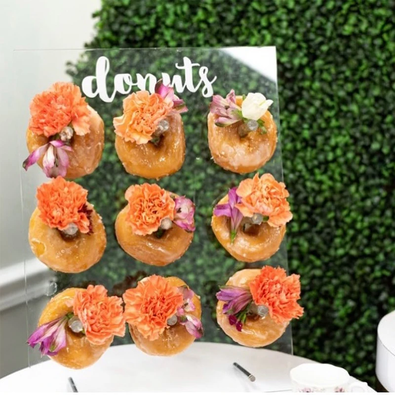 Acrylic Donut Wall Table Doughnut Holder Baby Shower Party Decorations Birthday Wedding Favors