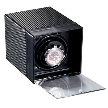 

New Single Automatic Watch Winder Box Carbon Fiber Leather Motor Mover Rotator Winding Box Battery Watchwinder Remontoir