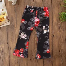 Детская одежда INS; Лидер продаж; осенняя одежда на гусеничном ходу; Детские повседневные брюки с цветочным принтом; брюки для девочек