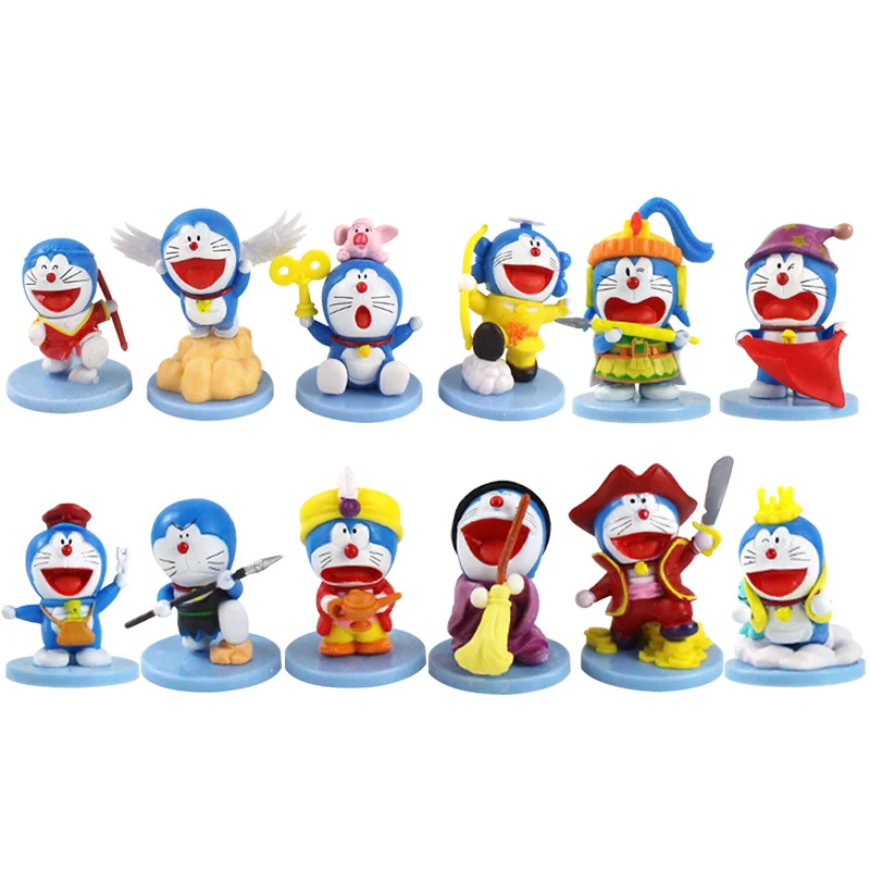 56cm 6pcs/set Cartoon Doraemon Figures Toy Cute Flying Doraemon Pvc