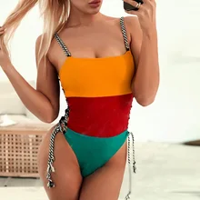 Новинка, сексуальный ребристый слитный купальник, женский купальник с высокой посадкой, женский купальник с ремешками, монокини, купальный костюм, одежда для плавания