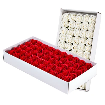 

100 Pcs Floral Scented Bath Soap Rose Flower Petals Plant Essential Oil Rose Soap Set Bath Soap Shaped Petals Wedding Party Gift