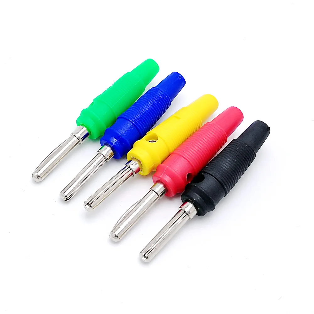 

5 color copper 4mm banana plug High elasticity single pin weldless 10pcs/lot