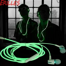 Светящаяся гарнитура с разъемом 3,5 мм, проводные светящиеся наушники с микрофоном, регулятор громкости, басовые вкладыши для IPhone, samsung, huawei, Xiaomi, телефона, ПК