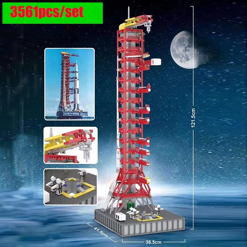 

New 121CM High 3561PCS Space Apollo Saturn-V Launch Umbilical Tower FOR 21309 Fit Legoings Technic Building Blocks Bricks Gift