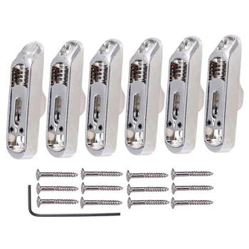 

6 Pcs Single Individual Bridge Saddles Tailpiece with Screws Wrench Set for 6 String Electric Guitar Bass Parts