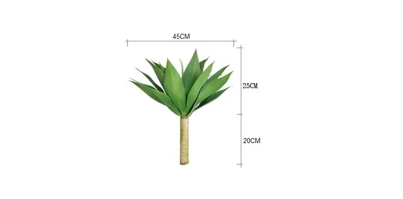 1 Piece Plant Индиго-Агава большой размер 45 см Текила суккулент растение пластиковые цветочные украшения зеленый век растение фон - Цвет: 1 Piece Plant