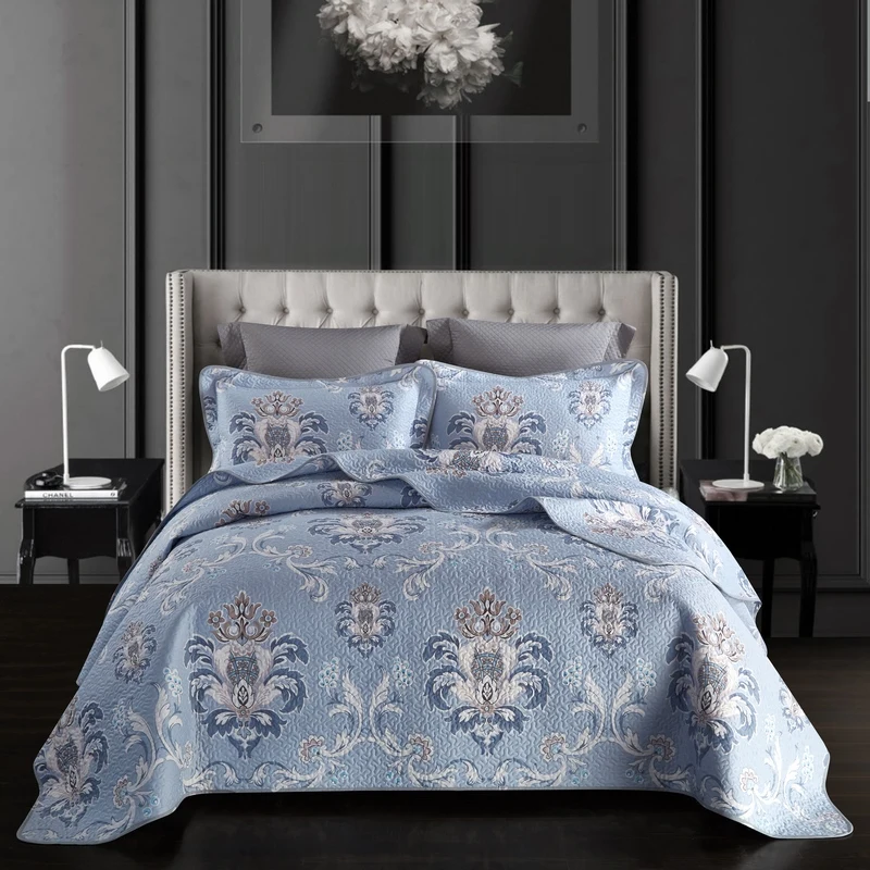 FAMVOTAR Cotton 3-Piece Bedspread Quilt Sets-Reversible Patchwork Coverlet Set European Gorgeous Paisley Pattern Queen Size | Дом и сад