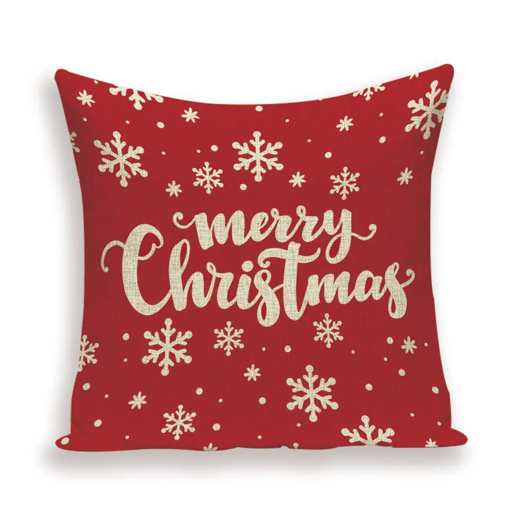 Merry Christmas Cushion Cover Christmas Tree Pillow Case Deer Linen Home Decoration Bed Pillow cases Pillows Cushions Cojin - Color: L1690-8