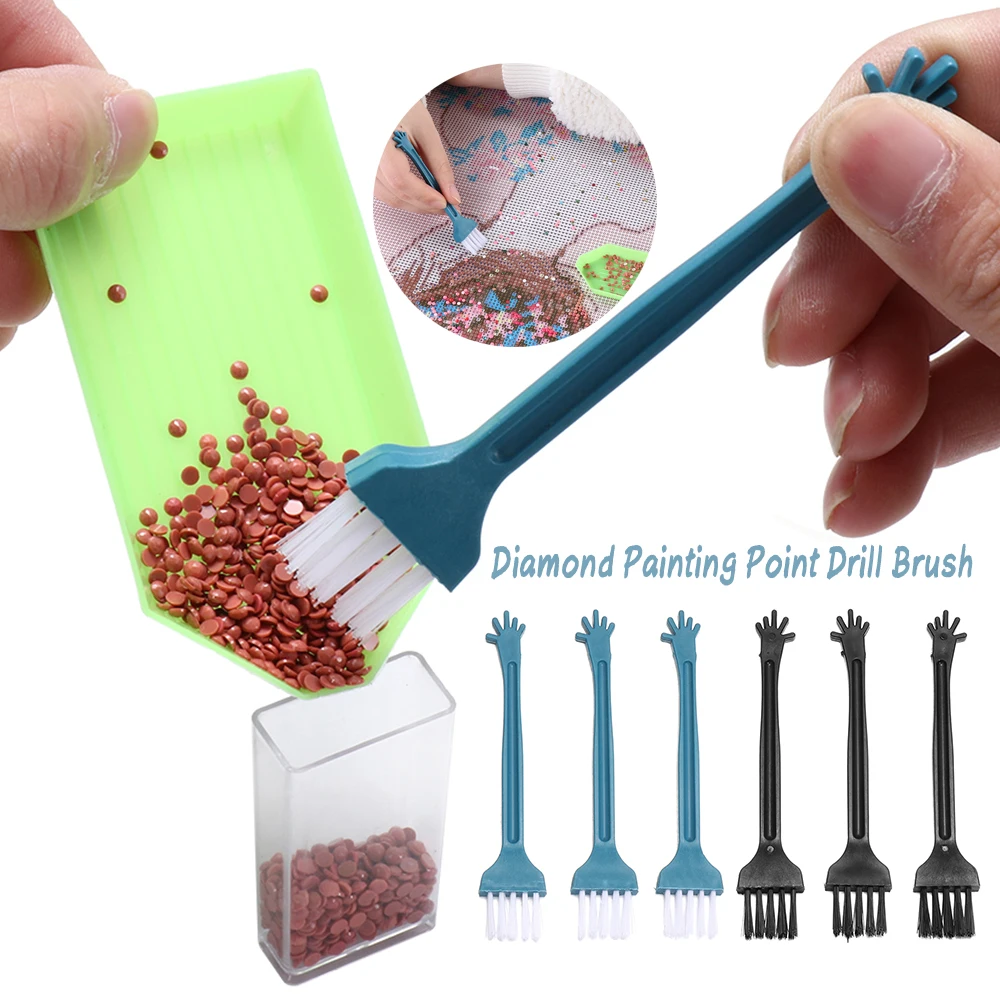 6Pc Arts Diamond Painting Point Drill Brush Desktop Sweep Embroidery Cross Stitch Supply Cleaning Brushes DIY Crafts Accessories