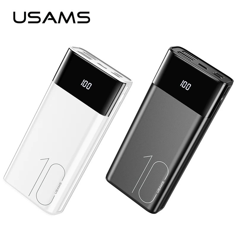 

USAMS LED Display Power Bank 10000mAh External Portable Battery Powerbank for iPhone Samsung Xiaomi Light Fast charge pover bank