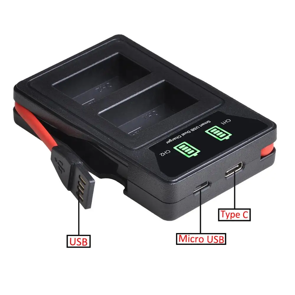 Carregador Usb Duplo com Porta tipo c para Canon Powershot 1800mah Nb7l nb 7l Nb7l Led G10 G11 G12 Sx30 Sx30is Unidades - Image 5