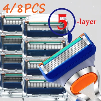 

4pcs/lot 5 Layer Blades Shaving Razor Blade for Men Power Shaver Blades Pro glide Shaving Blades Replacement Head Straight Razor