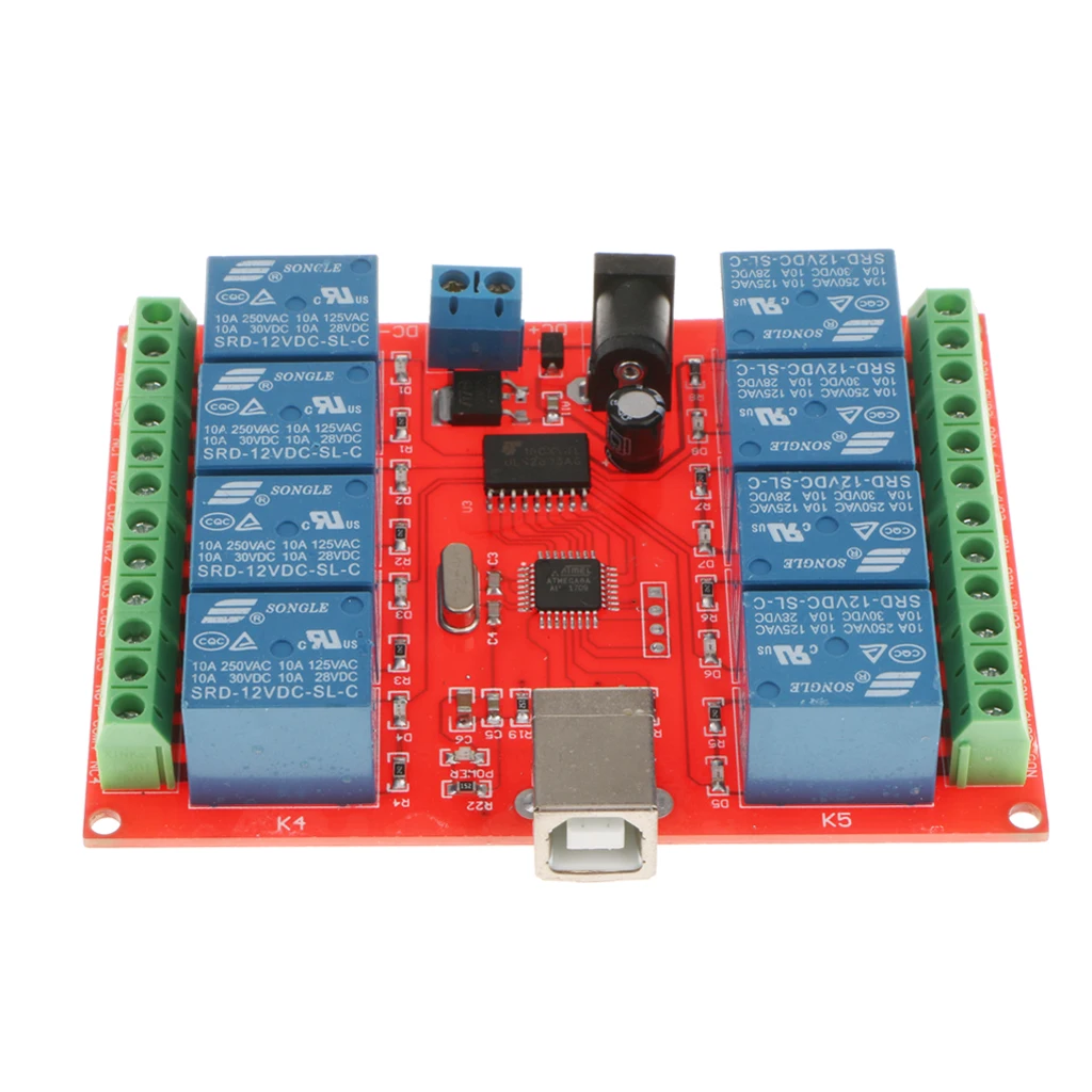 12V 8-канальный релейный модуль USB Управление переключатель PC интеллигентая(ый) Управление;