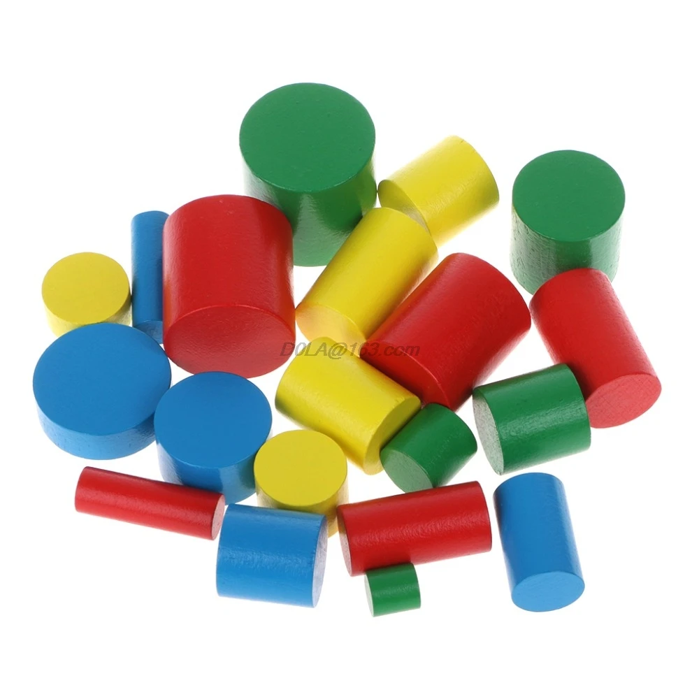 Popular Montessori Wooden Cylinders Educational Toys Kids Children Early Teaching Gift 4