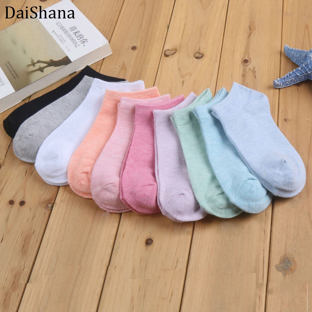 DaiShana 20 штук = 10 пара/лот Новая мода конфеты цветной носок женские носки до лодыжки Забавные милые носки-башмачки повседневные женские носки