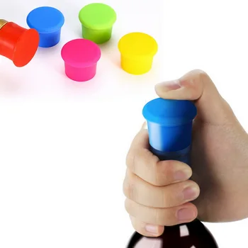 

1pc 35x25mm Muti-color Silicone Wine Bottle Stoppper Reusable Beverage Bottle Seal Cap Saver Keep Fresh #15