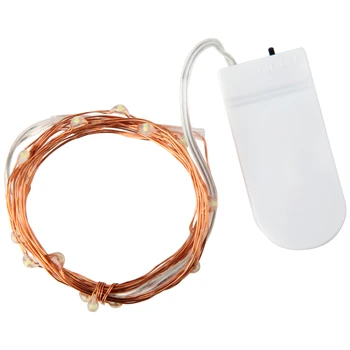 

200pcs/lot Copper Wire led Fairy Lights 1M 2M 3M 5M Garland String Lights CR2032 Battery Operated for Xmas Wedding Party Bedroom