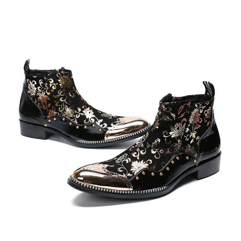 Genuine Leather Mens Boots Fashion Roman Style Chelsea Boots Autumn Winter Cowboys Booties Botas Vintage Suede Short Boots