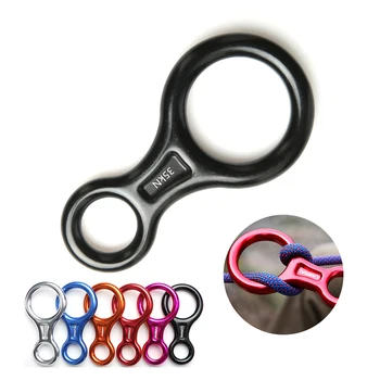 

8 Word Rope Descender Rappel Ring Downhill Rock Climbing Descender 35KN Figure Eight Ring Rappelling Gear Belay Device Equipment