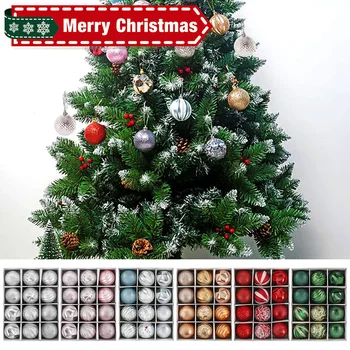 

12pcs 6cm Christmas Tree Balls Gold Silver Plastic Hanging Christmas Tree Ornaments Xmas Decor Ball for Home New Year Navidad
