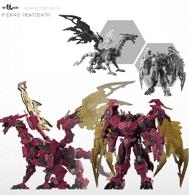 

Transformation Iron Factory Red Dragon IF EX-43 Heatdeath Lift PVC Figure Model Kid Toys Figurals