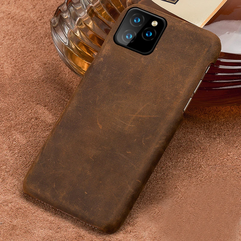 Чехол для телефона из натуральной кожи iphone 12 Mini Pro Max 11 X XR XS MAX 6 6s 7 8 Plus 5S SE 2 Crazy