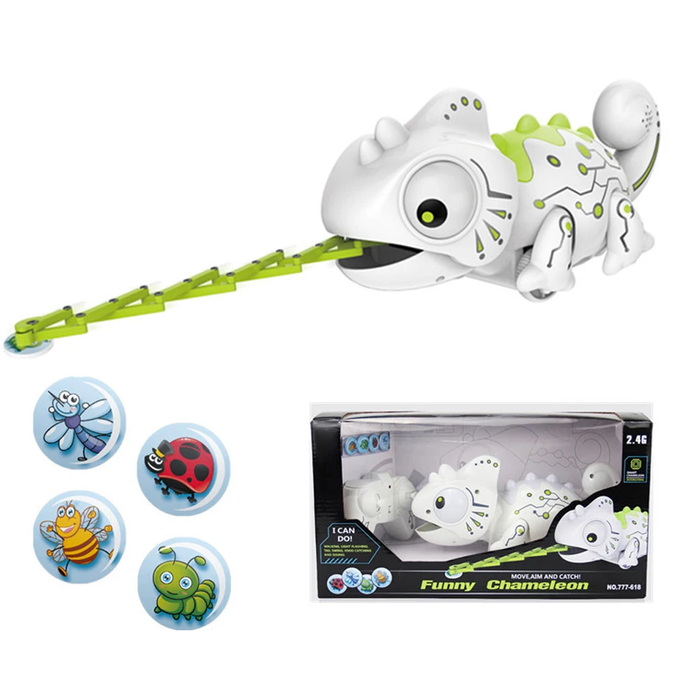 

RC Robot Dinosaur Toys Chameleon Pet Changeable Light Electronic Model Animal Intelligent Remote Control Robot Toy for Children