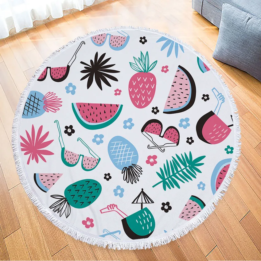 Круглое пляжное Полотенце Hello Summer из микрофибры плотное банное полотенце с