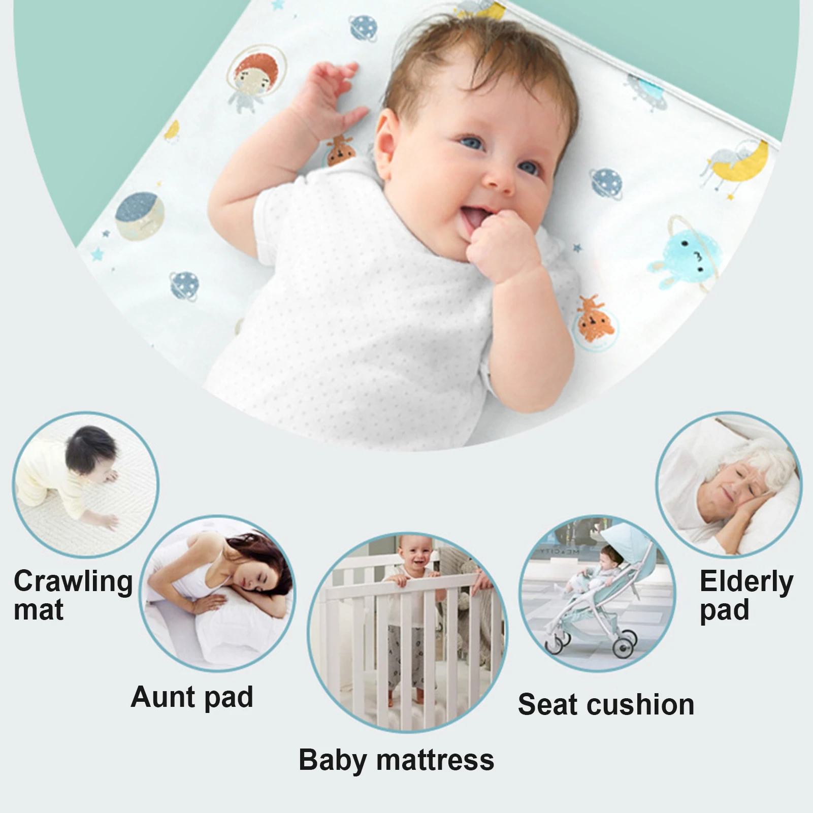 Waterproof Newborn Baby Changing Nappy Urine Mat Bedding Cover Cotton Mat FG 