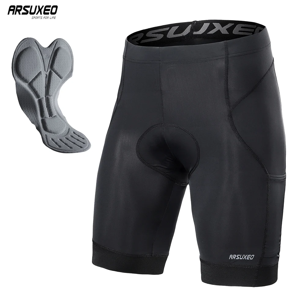 ARSUXEO Man Cycling Shorts Maillot Drop Leg Bags 3/4 Pants Sports Tights Bike Briefs Leggings Bicycle 3D Pad Shockproof
