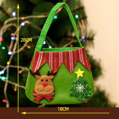 DM COS Рождественский Подарочный мешок, Рождественский детский мешок для конфет, хлопок, Санта, лось, медведь, канун Рождества, переносная сумка для конфет, Санта-тоут - Цвет: L