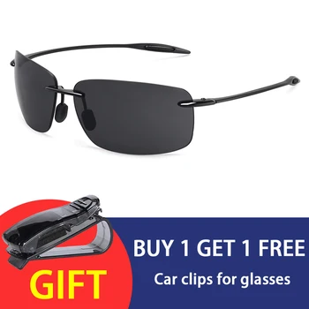 

MAXJULI Men Sunglasses Pilot Classic Designer Fashion Driving Sports Rimless Male TR90 Frame UV400 Women's Eyewear 8009