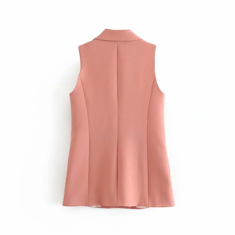 Autumn female vest casual solid color pocket decorative vest