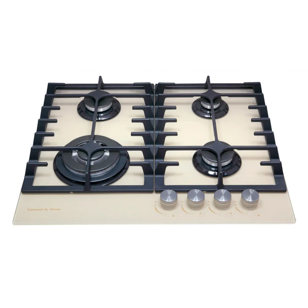 US $267.11 BulitIn Hobs Zigmund Shtain MN 19761 I Gaz Cooktop Glass Home Kitchen Appliances Beige BuiltIn Hob Intense Fire Knob FourCooker