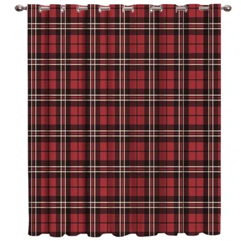 

Traditional Scottish Plaid Window Curtains Dark Living Room Curtains Blackout Bathroom Kitchen Fabric Decor Kids Window Treat