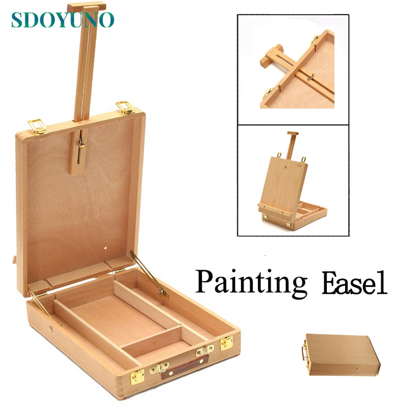 

SDOYUNO Painting by number Tool Easel Multifunctional Painting Artist Easel Paint Supply Wood Table Retractable Box Board