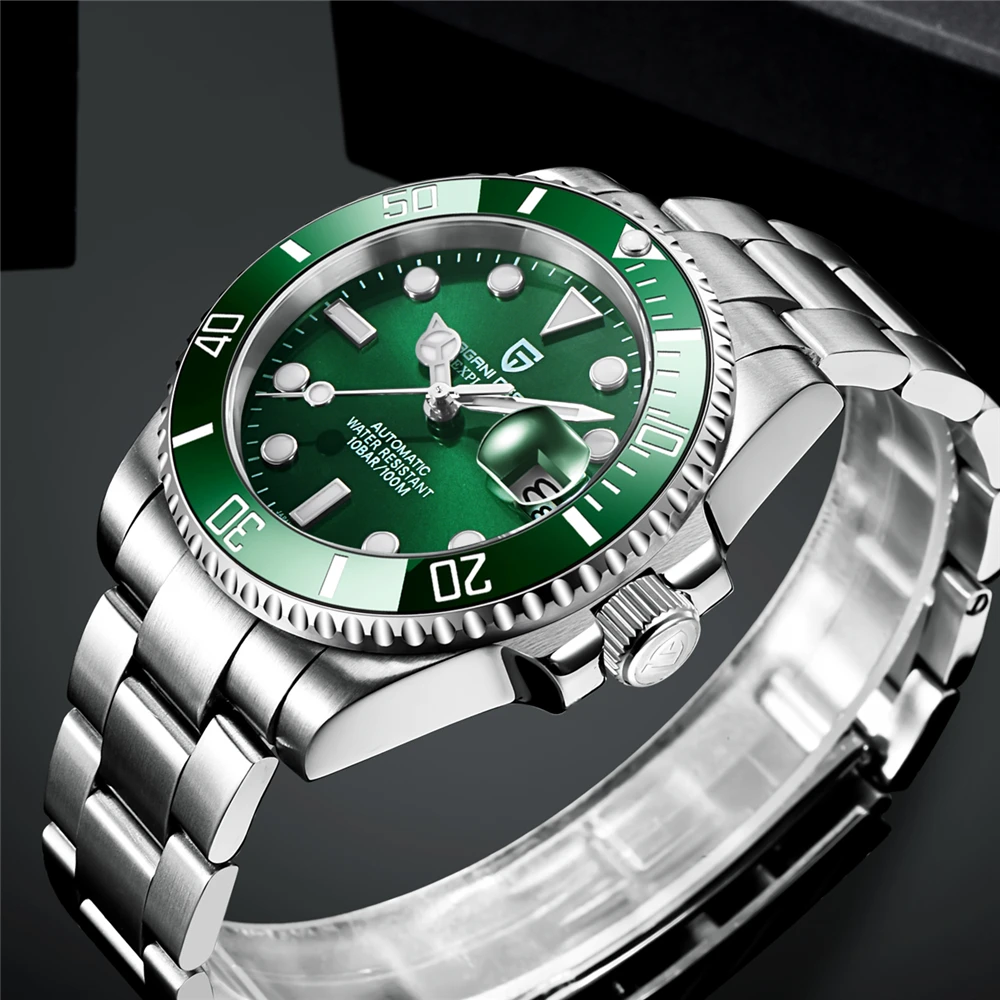 PAGANI Design 40mm 2021 New Men's Mechanical Watch 10Bar Diver Automatic Watch 8215 Stainless Steel Sapphire Clock Reloj Hombre