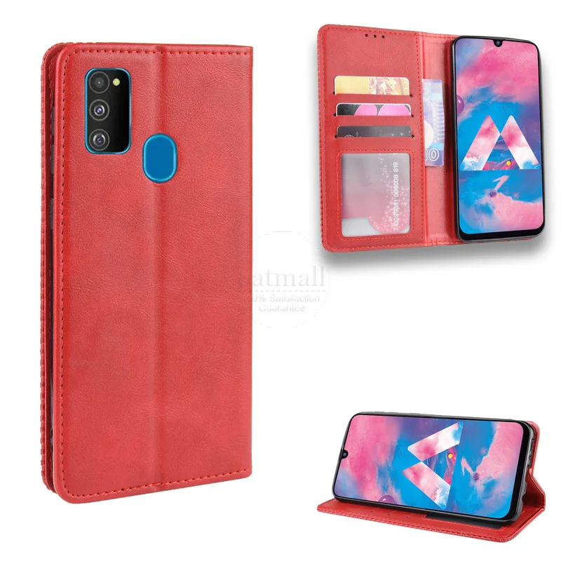 Для samsung Galaxy M30S Чехол-книжка бумажник винтажный тонкий магнитная кожа флип-чехол Подставка для карт мягкий чехол роскошные сумки для мобильных телефонов
