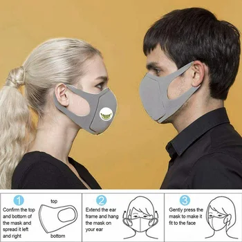 

1Pc Mouth Mask Breathable Dust-proof Grey Sponge Cover Anti-pollen Allergy Mouth-muffle Bacteria Proof Flu Face Masks Care