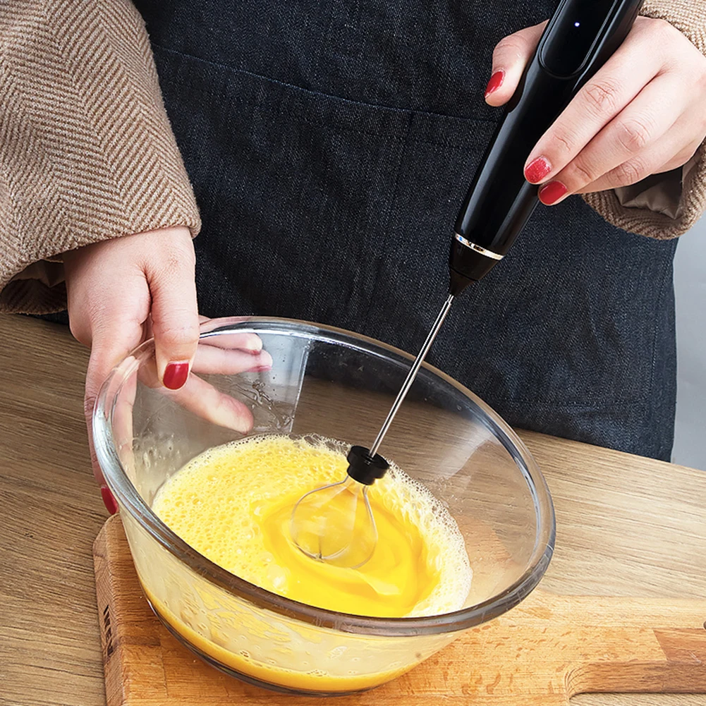 USB Rechargeable Handheld Food Blender Tools 3-Speeds Egg Beater Coffee Milk Drink Whisk Mixer Heads Eggbeater Frother