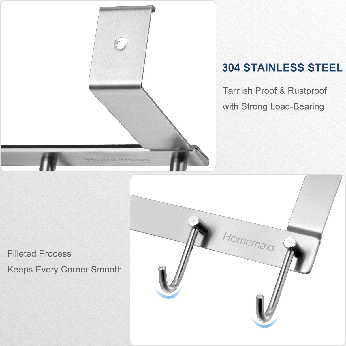 HOMEMAXS 1PC 5 Hooks Convenient Door Coat Hook Clothing Hanging Hook for Bedroom
