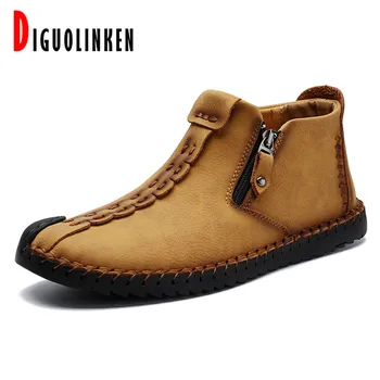 

2020 Boots Men Warm Fur Men's Winter Snow Boots Comfort Men Shoes Ankle Outdoor Non-slip Waterproof Cotton Big Size 48 Footwear