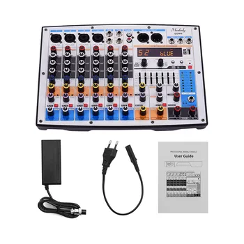 Best Muslady DDM8 Compact 8 Channels Mixer Mixing Console With 99 DSP Effects Electric Music Instrument Mixer